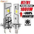 H7 H1 CANBUS LED Headlight Bulbs 300000LM Turbo Fan Diode Lights for Car 6000K Bright Whit