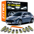 ZITWO 16Pcs Full LED Bulb Interior Dome Sunvisor Light Kit For Peugeot 307 Hatch for Peugeot 2001-2004 - Canbus LED Car