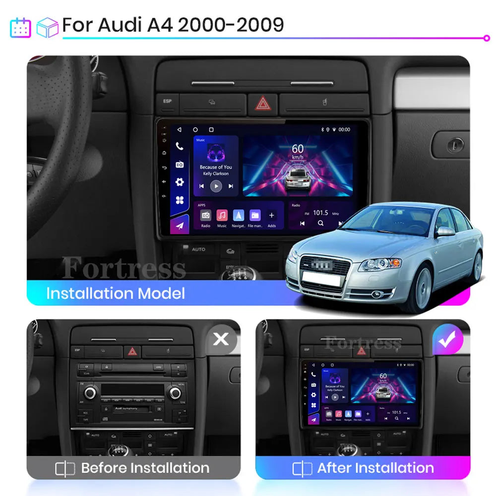 9“ Android 16 Car Radio For Audi A4 II 2 B6 III 3 B7 2000-2009 S4 2002-2008 RS4 2005-2009