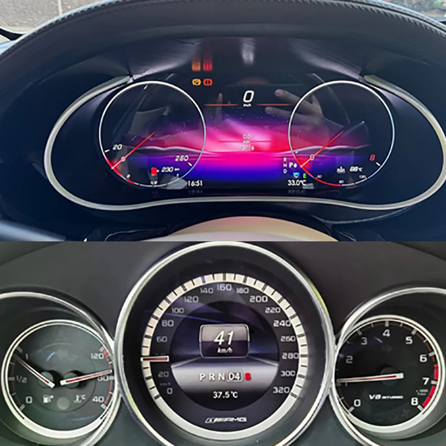 12.3" Linux Car Dashboard Screen For Mercedes Benz CLS Class C218 W218 2012-2017 LCD Digit