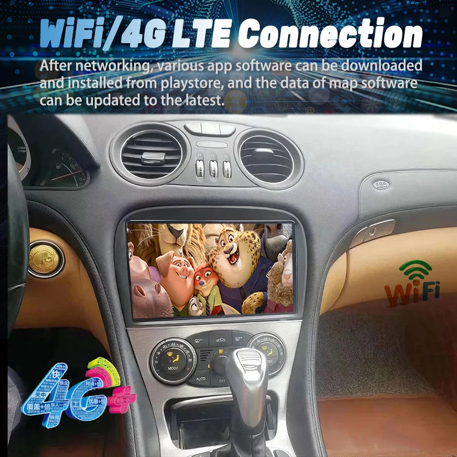 9" Android For Mercedes Benz SL R230 SL350 SL500 SL55 SL600 SL65 2001-2007 Car Multimedia