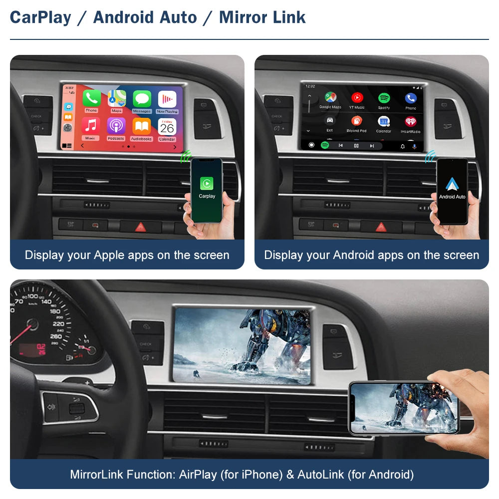 Wireless Android Auto Interface for Audi A6 C6 A7 C7 2010-2011 Q7 2010-2015 With CarPlay A | AUTOKITSHOP