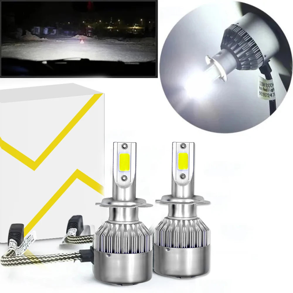 2x H11 LED H7 Car Headlight H4 Hi/Lo H1 H3 H8 HB3 HB4 9005 9006 H9 Light Bulbs 9007 H13 88