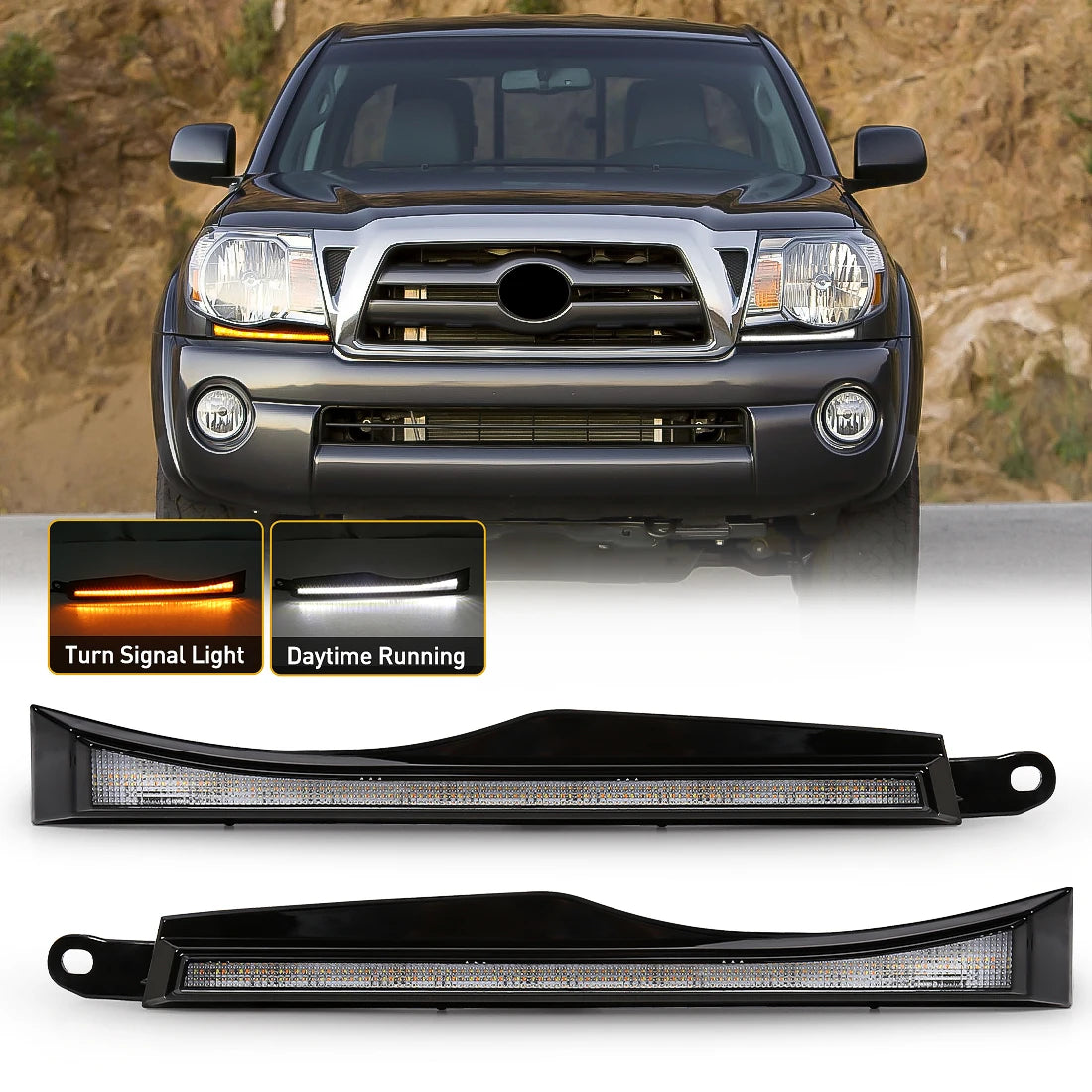 For Toyota Tacoma 2005 2006 2007 2008 2009 2010 2011 Daytime Running Lights LED DRL Turn S | AUTOKITSHOP
