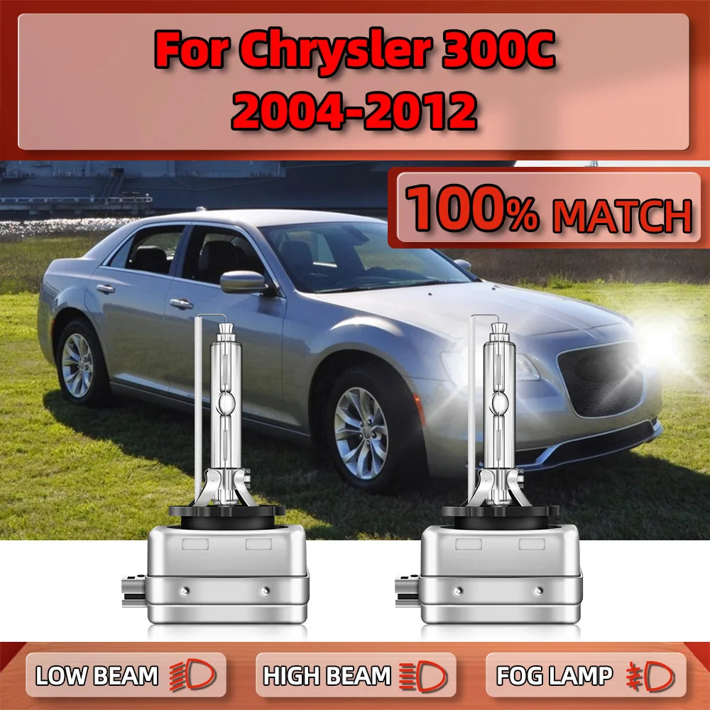 12V 35W Xenon Headlights Bulb 6000K White Car HID Xenon Lights 20000LM For Chrysler 300C 2