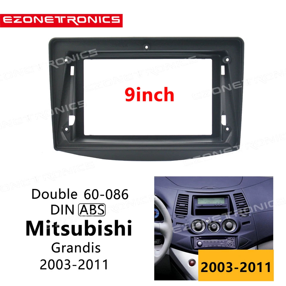 2Din Car DVD Only Frame Audio Fitting Adaptor Dash ABS Trim Kits Facia Panel 9 inch For Mi