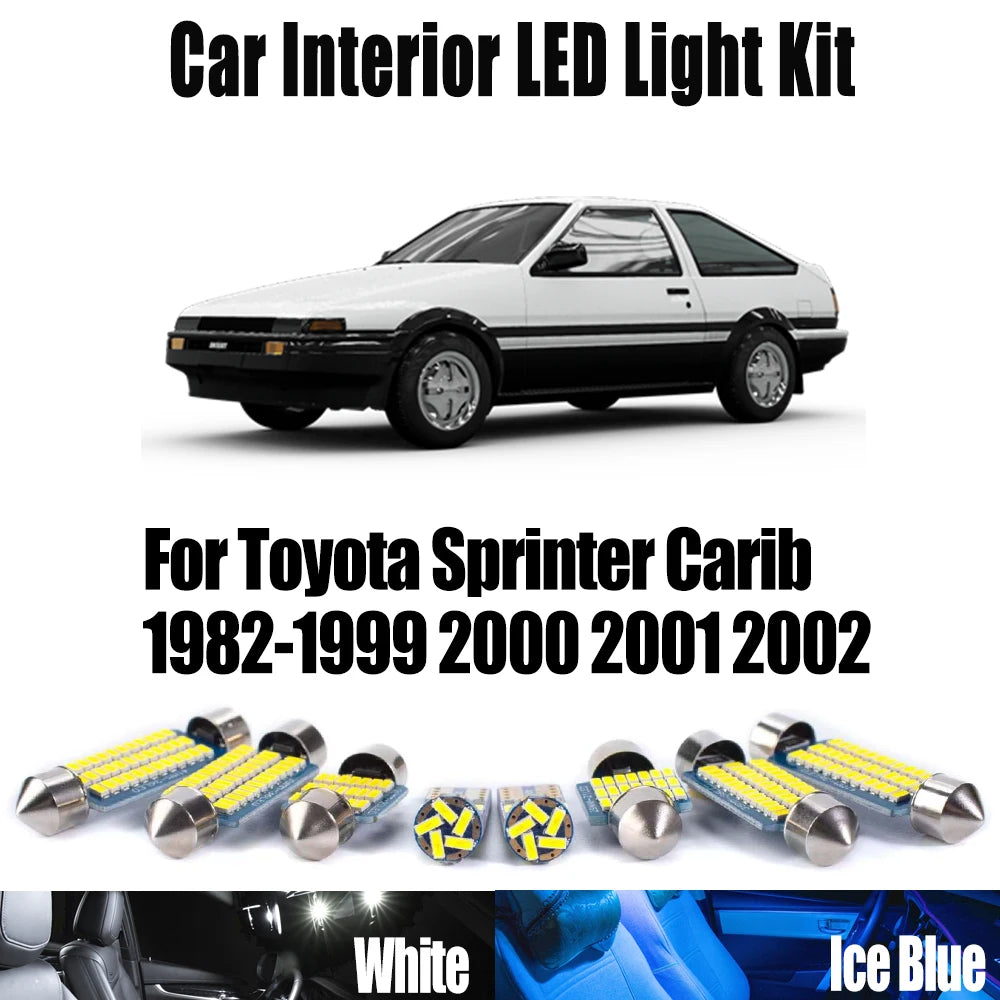 LED Interior Light Kit for Toyota Sprinter Carib 1982-1998 - Canbus Dome Map Door Trunk Bulbs | AUTOKITSHOP
