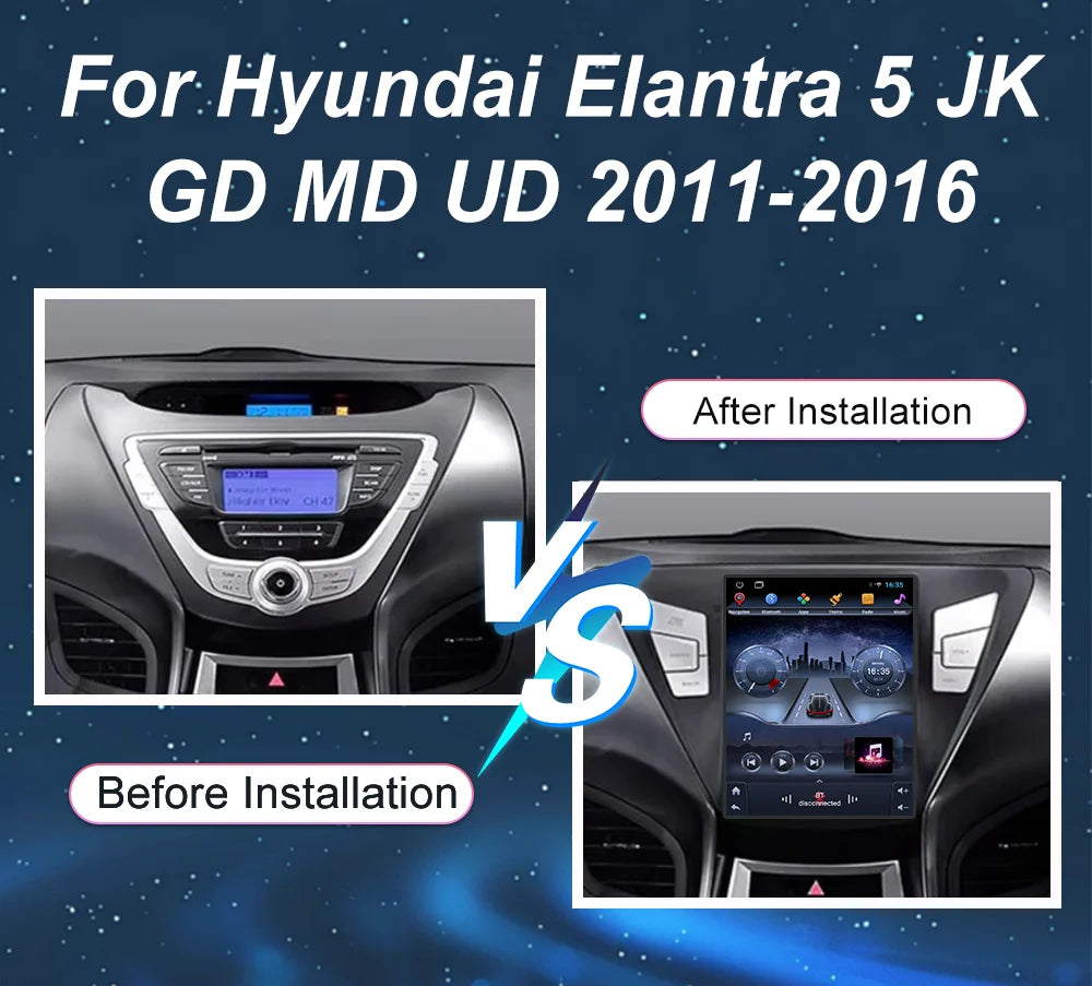9.7” Android 15 Radio Stereo For Hyundai Elantra 5 JK GD MD UD 2011 -2016 Auto Multimedia
