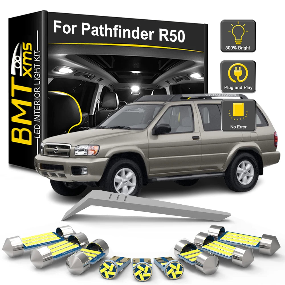14-Piece LED Interior Light Kit for Nissan Pathfinder R50 - Canbus Error-Free Bulbs | AUTOKITSHOP