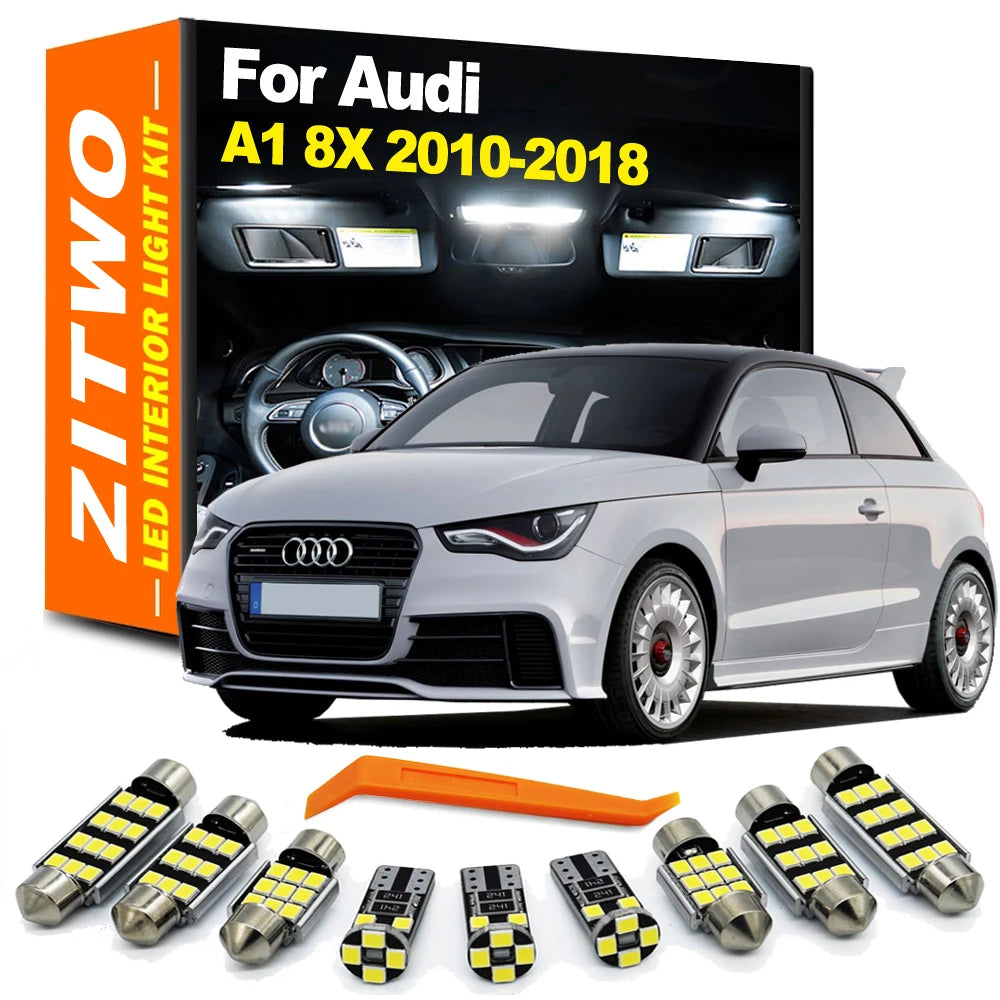 ZITWO 8Pcs For Audi A1 8X 2010 2011 2012 2013 2014 2015 2016 2017 2018 LED Interior Dome Reading - Canbus LED Car Light