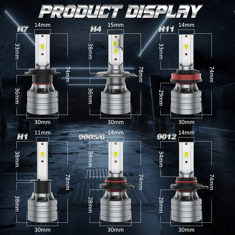 High Power H7 H4 H11 LED Car Headlights Canbus 4500000LM 4200W H1 H8 H9 9005 HB3 9006 HB4