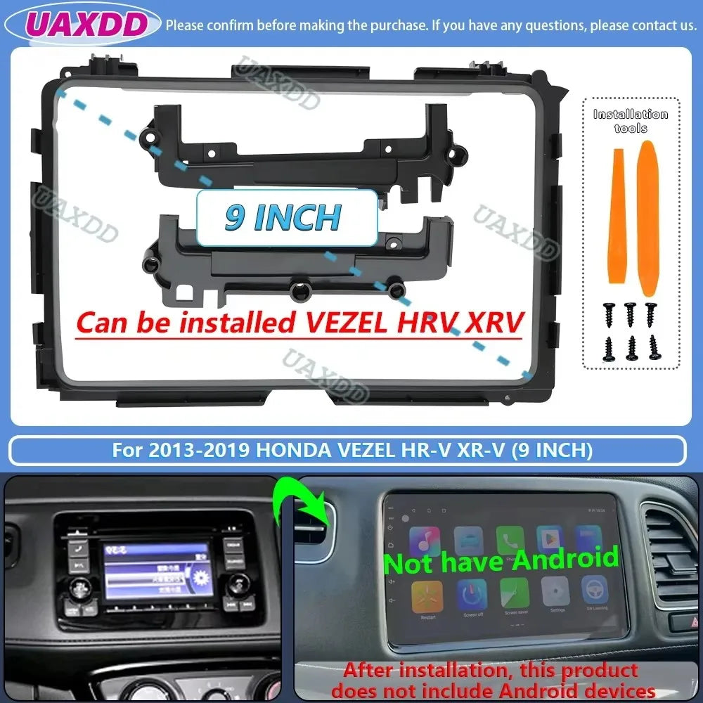 FOR 2013-2019 HONDA VEZEL HR-V XR-V 9 10.1INCH 2 Din Car Android frame Center fascia cable