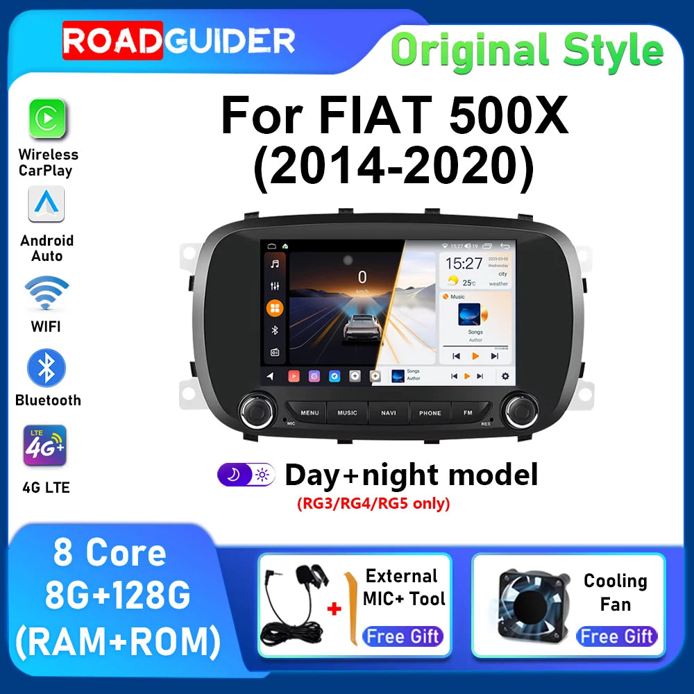 Wireless CarPlay AA intelligent System Car Radio Multimidia Stereo Player For Fiat 500X 20