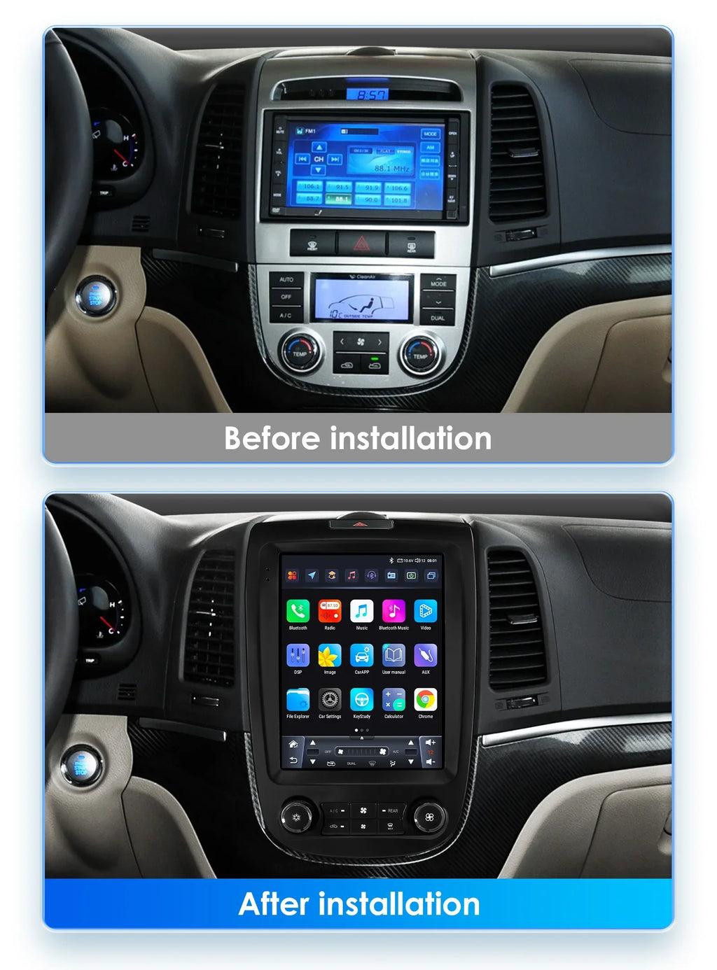 9.7"Android 13 for Hyundai Santa Fe 2 2006-2012 Multimedia player Car radio 4G Carplay GPS
