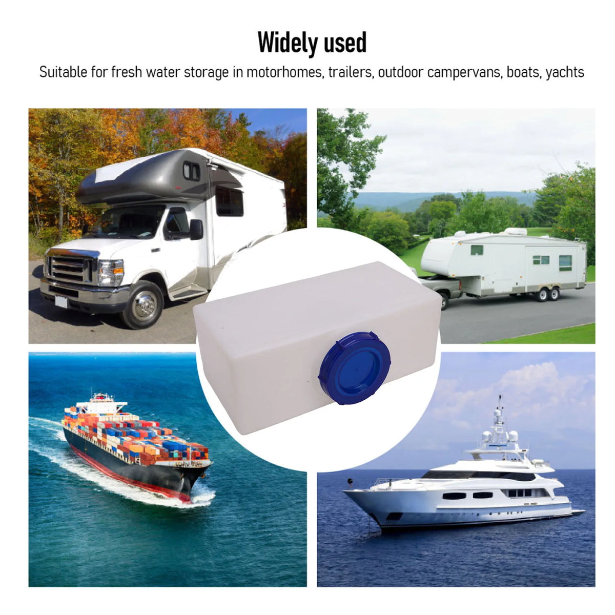 3 Gallons/5 Gallons RV Water Storage Tank Heat Cold Resistant PE Fresh Water Tank for Trailer Bo - Automotive LED Light