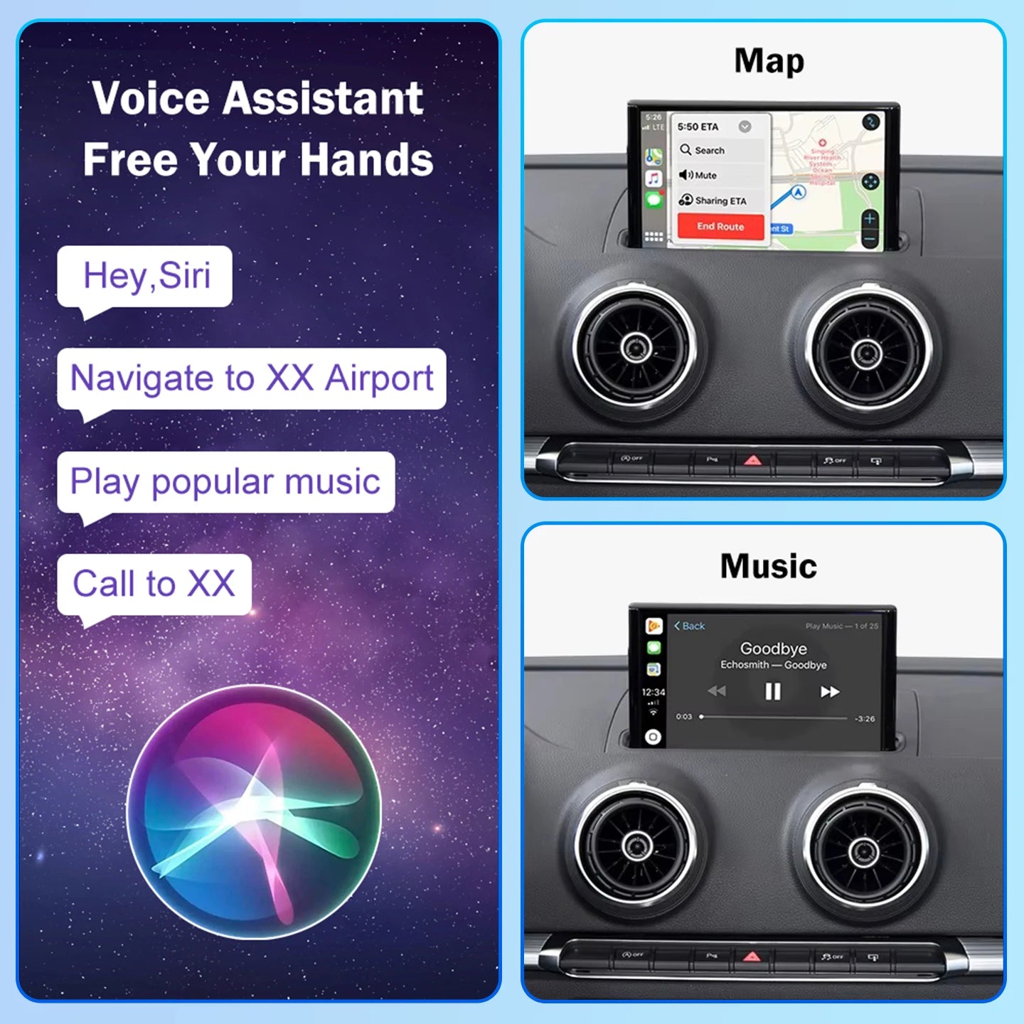 Wireless Carplay Android Auto For Audi A3 A4 A5 Q2 Q5L Q7 2013-2018 Lossless Installation