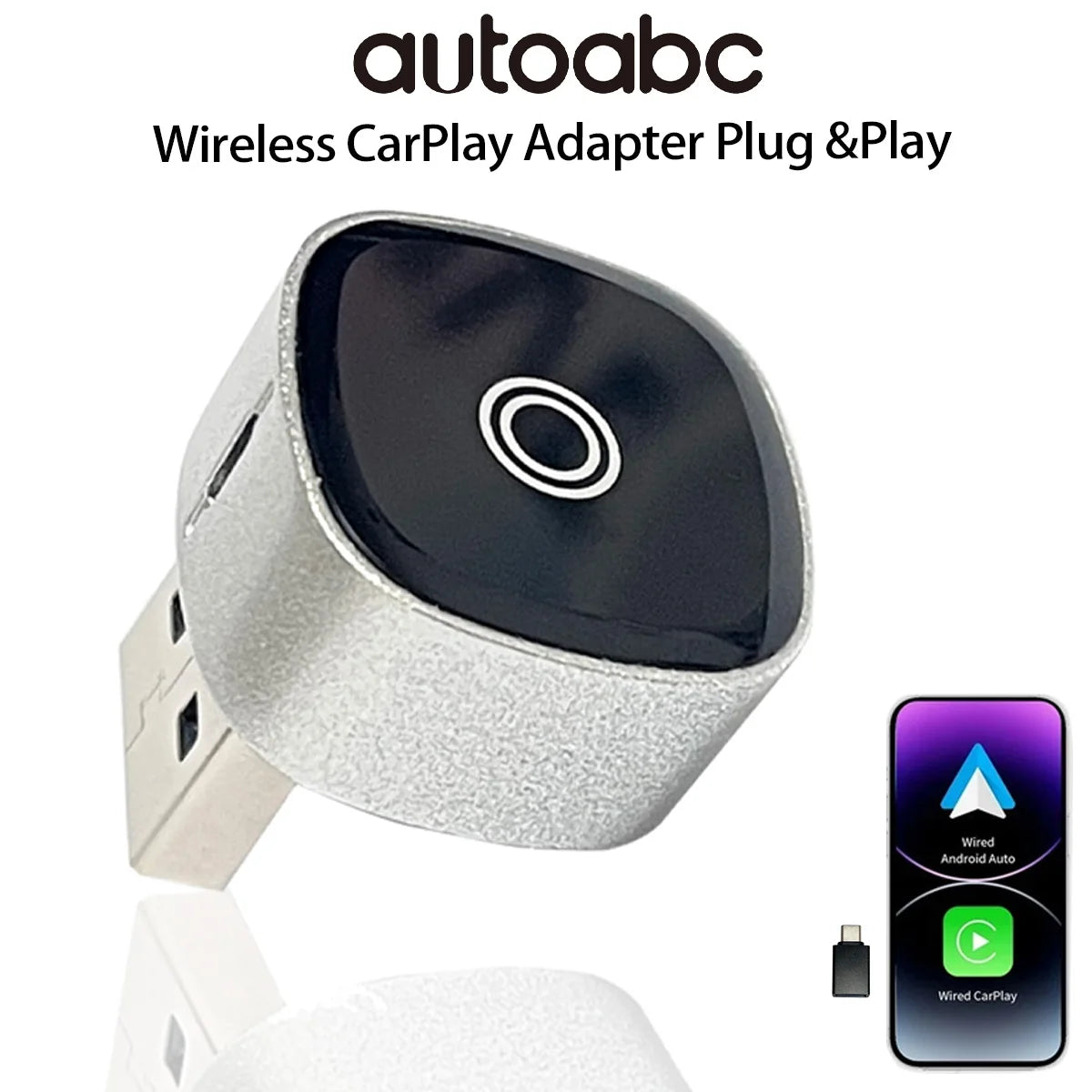 2025 New Wireless Carplay Android Auto Box 2in1 Wired to Wireless Dongle Automatic Connect