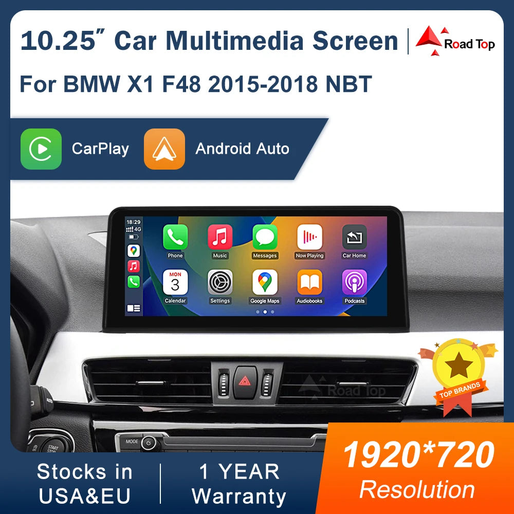 CN 10.25 Multimedia Display For BMW X1 F48 2015-2018 NBT Touch Screen Wireless Carplay And | AUTOKITSHOP