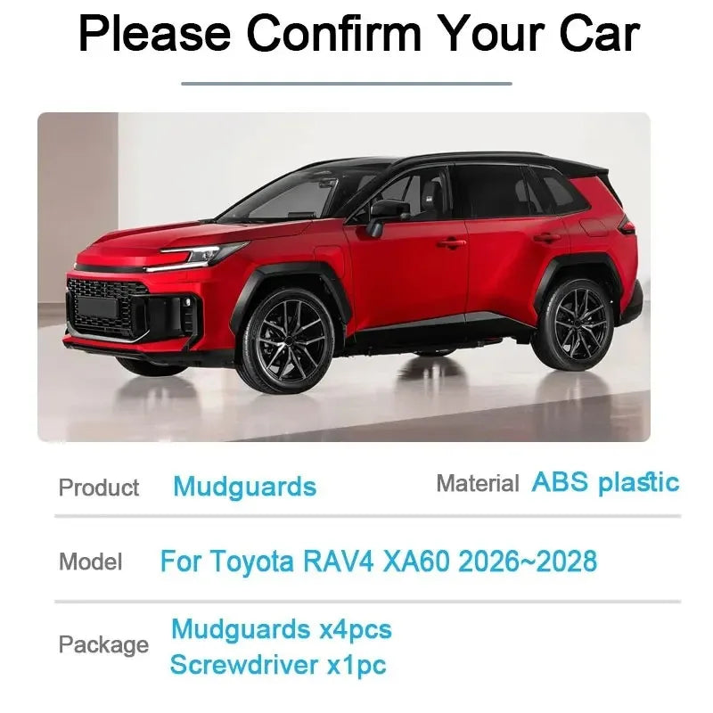 For Toyota RAV4 2026 Car Mudguards Anti-splash Mud Flap For Toyota XA60 2027 2028 Accessor | AUTOKITSHOP