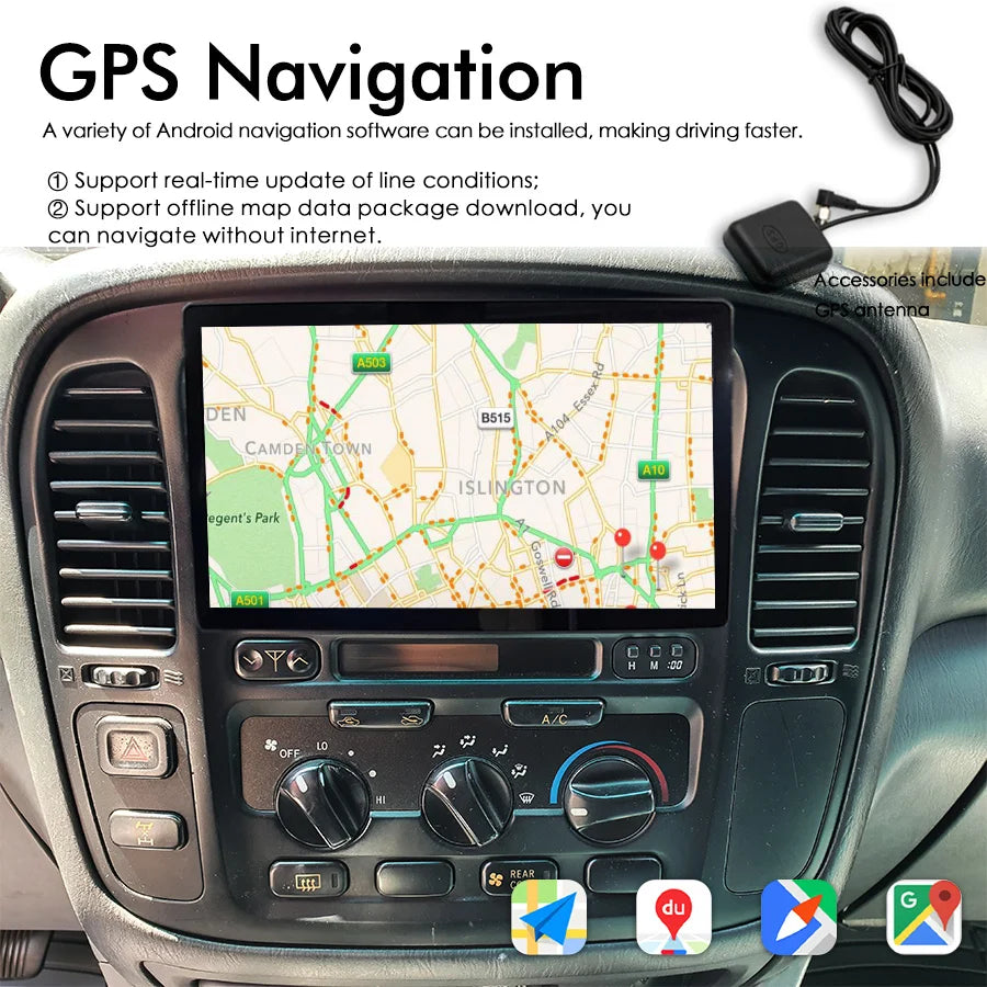 128GB Android 14 Radio For Toyota Land Cruiser 1999 LC100 CarPlay Navigation GPS Touch Scr