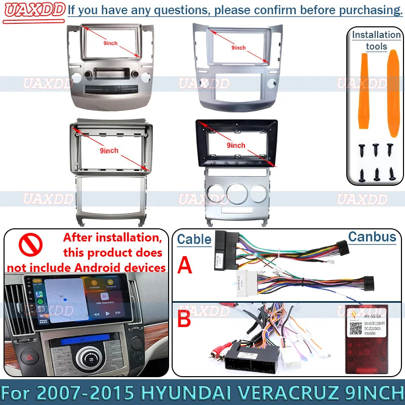 For HYUNDAI 2010 -2012 VERACRUZ 9INCH Car DVD Radio Android Stereo Audio Screen Multimedia