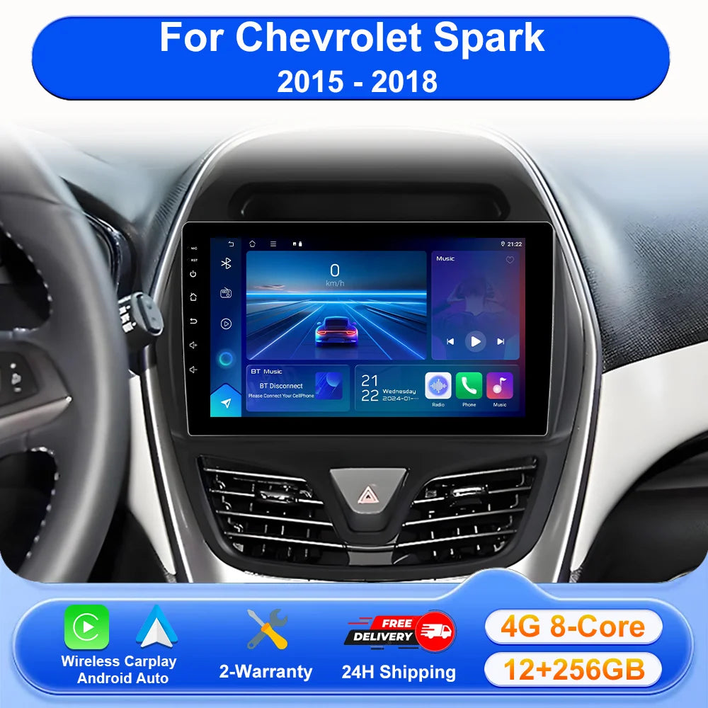 Android 16 Carplay Auto WIFI+4G Car Radio For Chevrolet Spark 2015 2016 2017 2018 Multimed