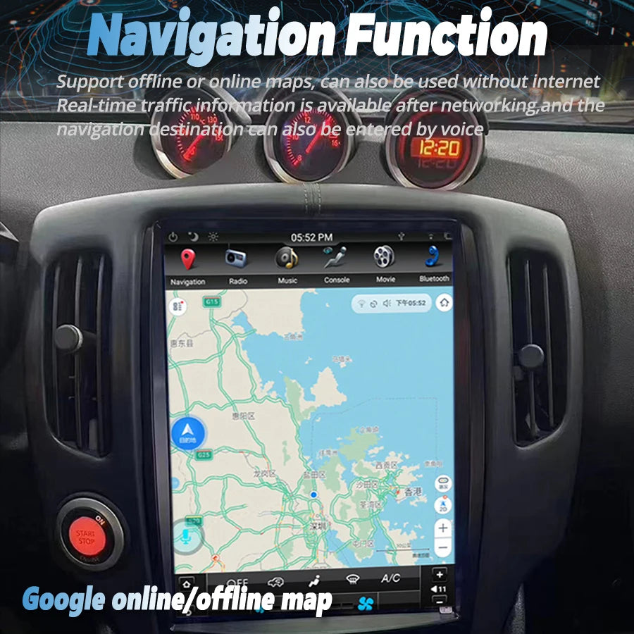 Qled Screen 12.1inch For Nissan 370z Right Hand Driving GPS CarPlay Car Multimedia WiFi 4G | AUTOKITSHOP
