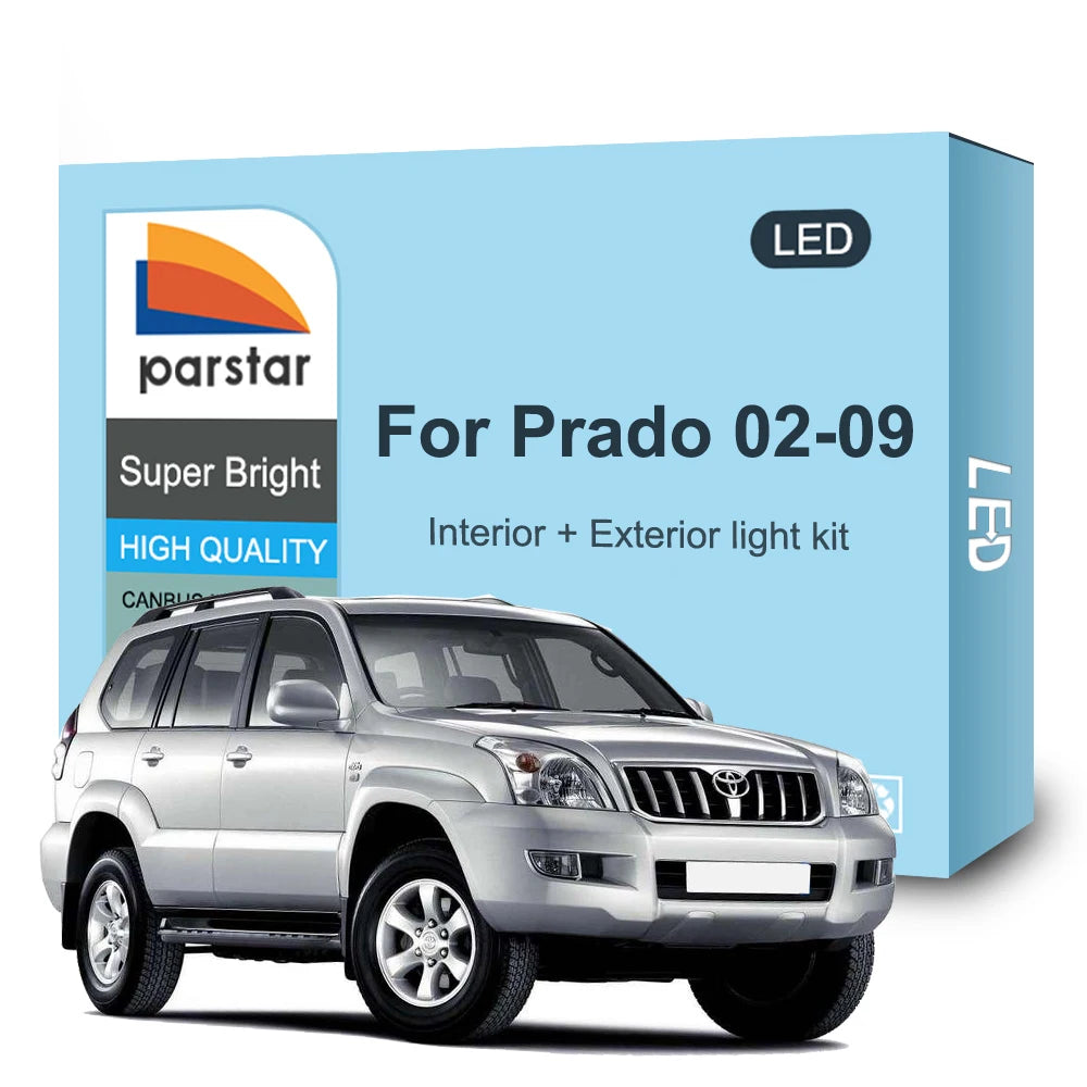 LED Interior and Exterior Light Kit For Toyota Prado 120 LC120 2002-2009 LED Headlight Fog Turn Lamp Parking Brake Reverse Bulb