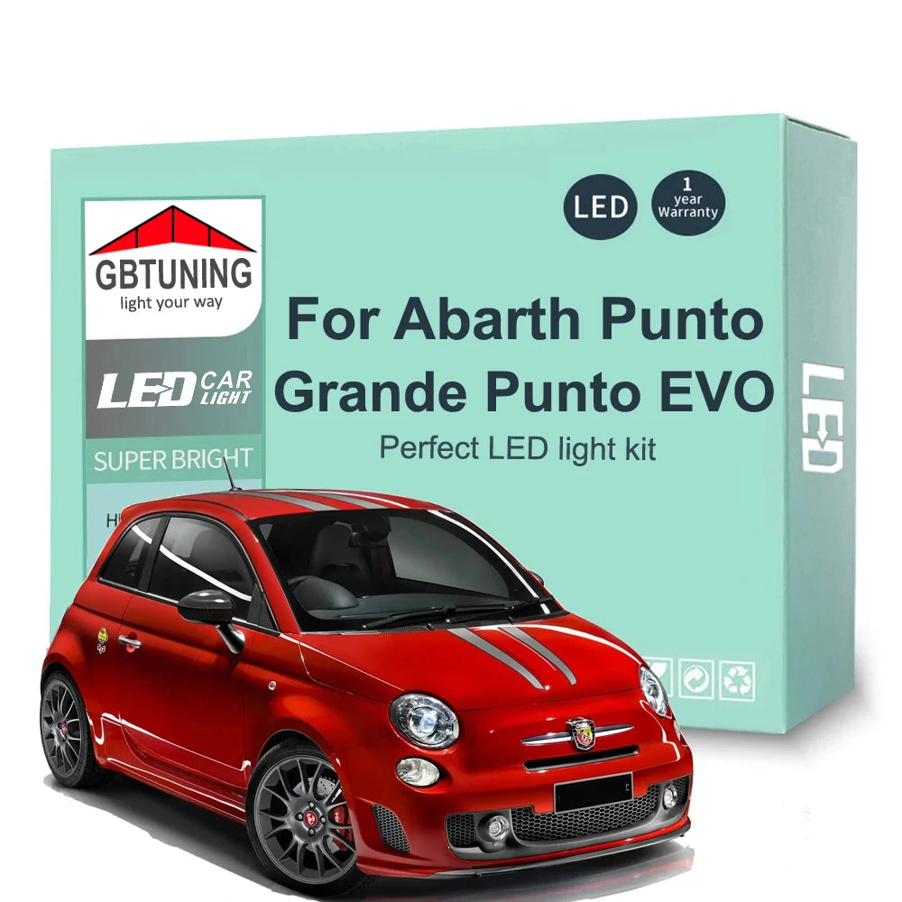 LED Interior Light Kit for Fiat Abarth 500 595 695 500C 595C 695C Grande Punto EVO Punto Car Dome Reading Trunk Lamp ...