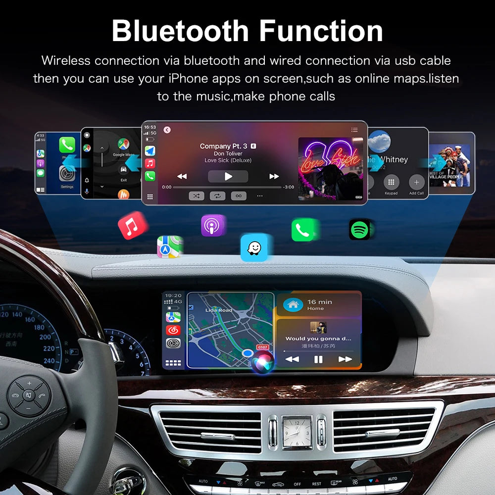 10.25‘’ Wireless CarPlay Android Auto For Mercedes Benz S Class W221 W216 NTG3.0/3.5 Linux