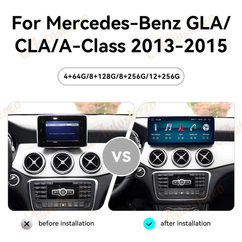 2400*900 Resolution Carplay Android 13 For Mercedes Benz A B CLA GLA Class A45 Car GPS Nav