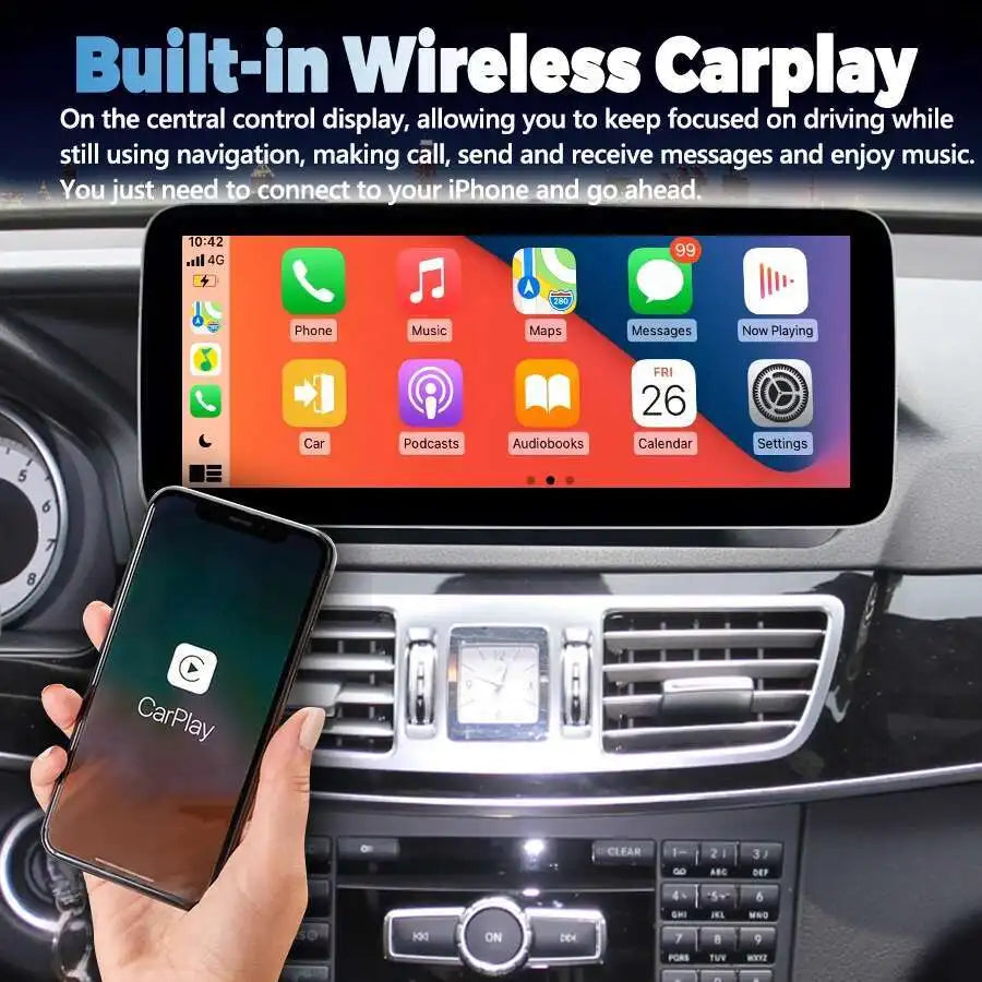 256GB 10.25'' Car Radio For Benz E W207 A207 C207 2014 Screen Android 14 GPS Navi Carplay