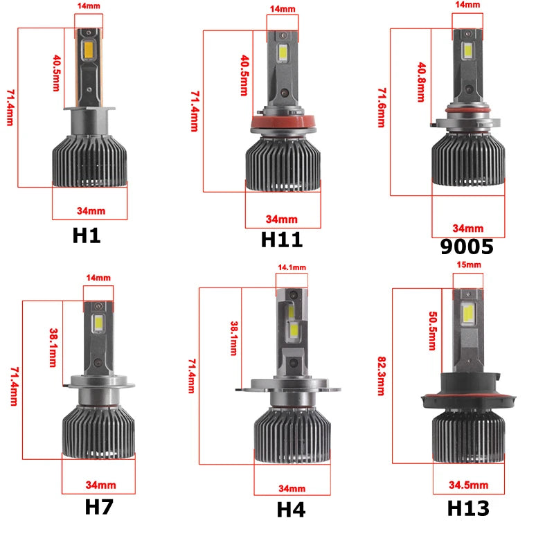P75 150W 30000LM LED Headlight 6000K 12V H1 H7 H11 HB3 9005 9006 Para Auto High Power Car