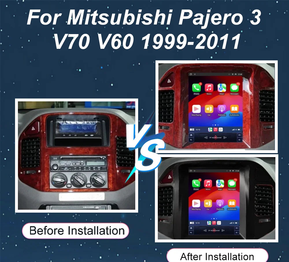 9.7“ Android 15 Car Radio Stereo For Mitsubishi Pajero 3 V70 V60 1999-2011 Auto Multimedia