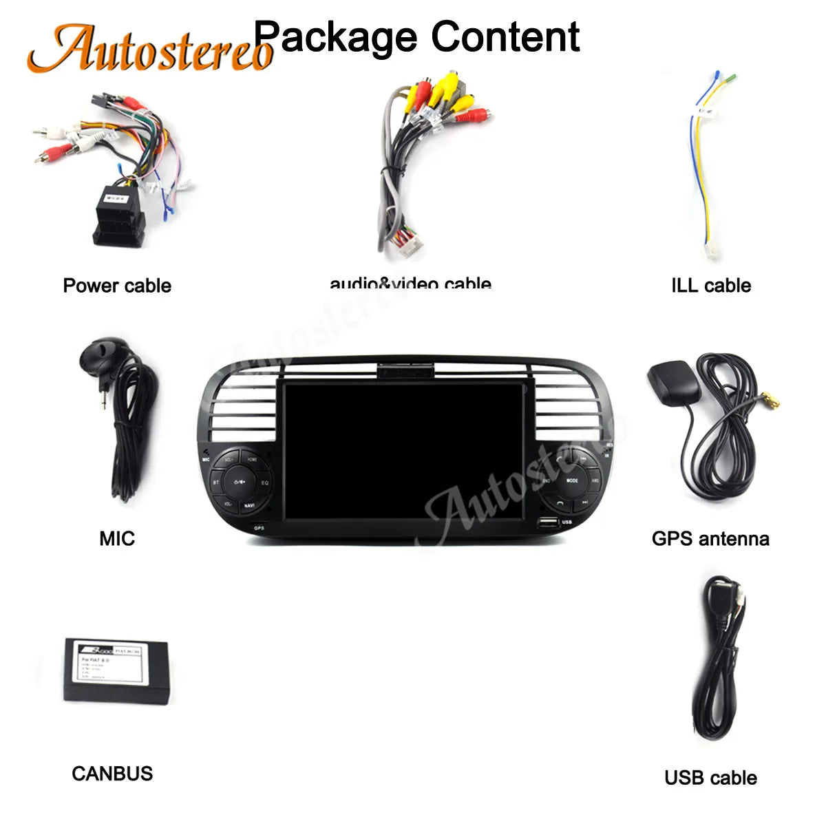 Auto Stereo For FIAT 500 2007-2014 Android 13 Car Car GPS Navigation HeadUnit Multimedia P