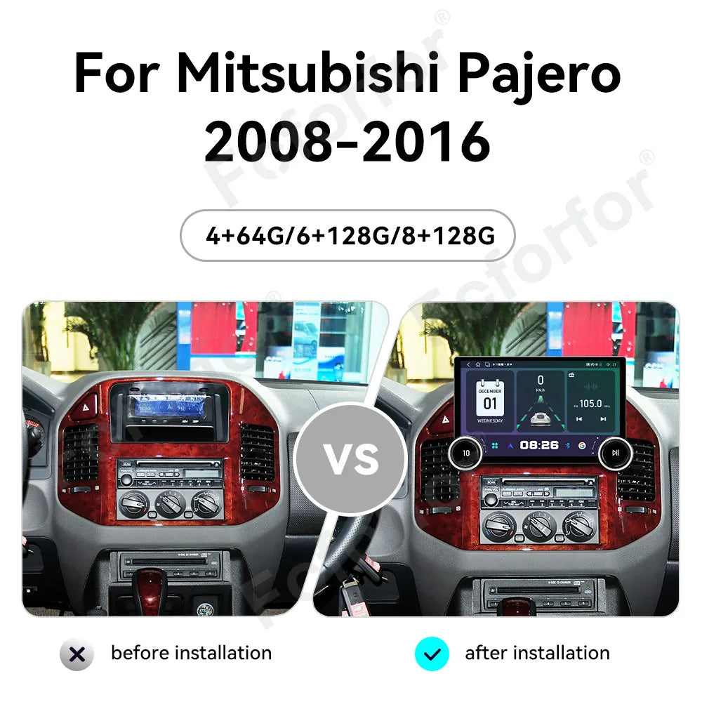 Pro Edition 11.5 Inch Android 15 HD Touch Wireless CarPlay For Mitsubishi Pajero 2008-2016