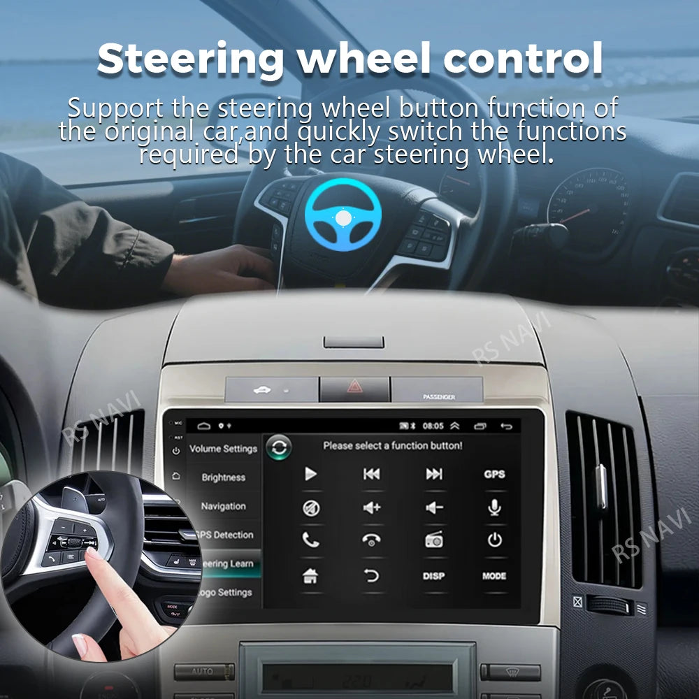 Android 16 For Toyota Corolla Verso AR10 2004-2009 2K QLED Android Car Radio Multimedia Vi