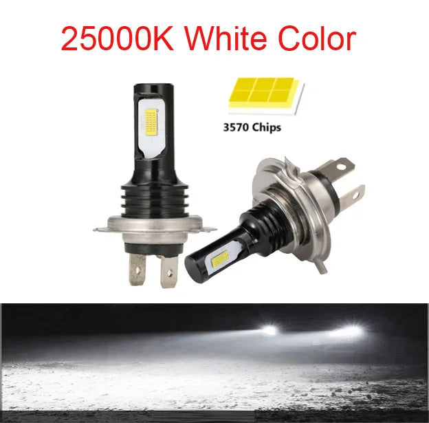 2Pcs H4 H7 LED Car Headlight H11 H8 H9 Car Fog Light 9005 HB3 9006 HB4 H1h3 H16JP Led Lamp Day DRL Light Auto 6000K 12V 24V
