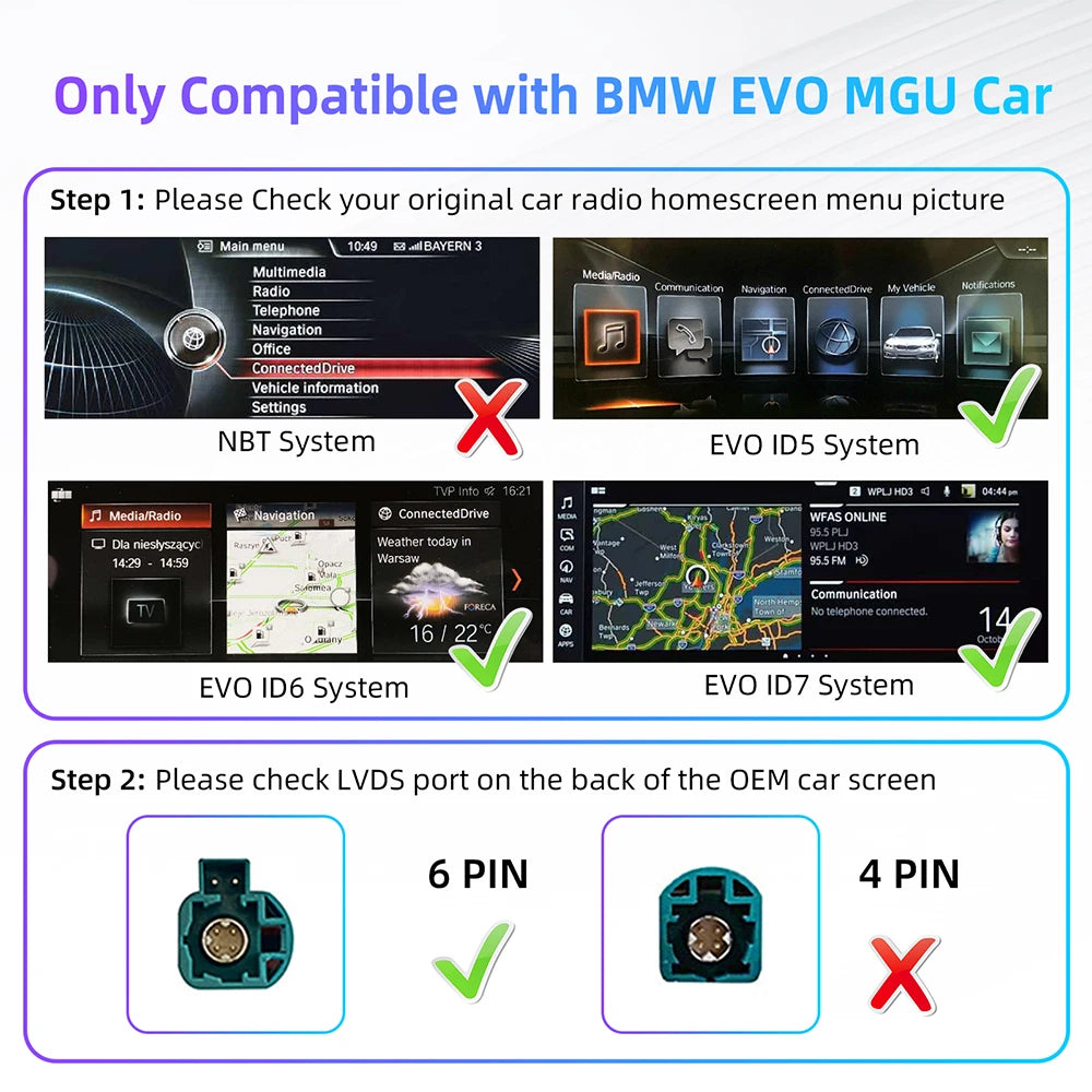 Wireless CarPlay Android For EVO MGU ID5 ID6 ID7 System 1 2 3 4 5 6 7 8 Series X1 X2 X3 X4 | AUTOKITSHOP