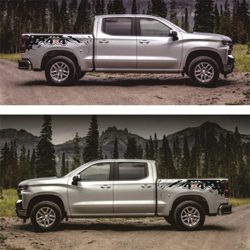 Car Sticker Decal For Mitsubishi L200 F150 Pickup Trunk Side Universal