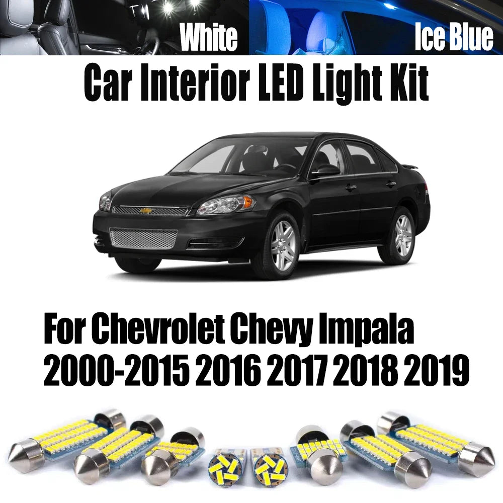 LED Interior Light Kit for Chevrolet Chevy Impala 2000- 2015 - Canbus Dome Map Door Trunk Bulbs | AUTOKITSHOP
