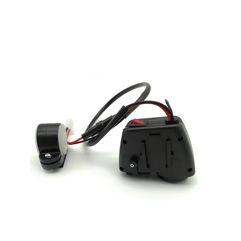 12V Dual USB Charger LED Digital Voltmeter & Thermometer For Motorcycle Scooter