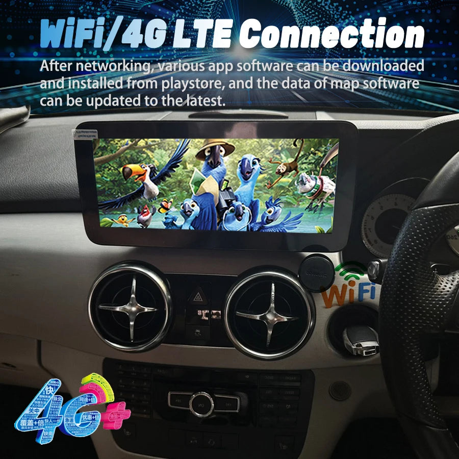 Android 14 RHD Car Radio Stereo For Mercedes Benz GLK Class X204 2009-2015 4G WIFI Bluetoo