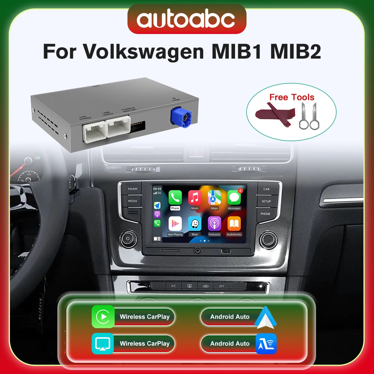 Wireless Carplay Android Car Module For VW Volkswagen Skoda Octavia A5 Golf 7 Polo Passat  | AUTOKITSHOP