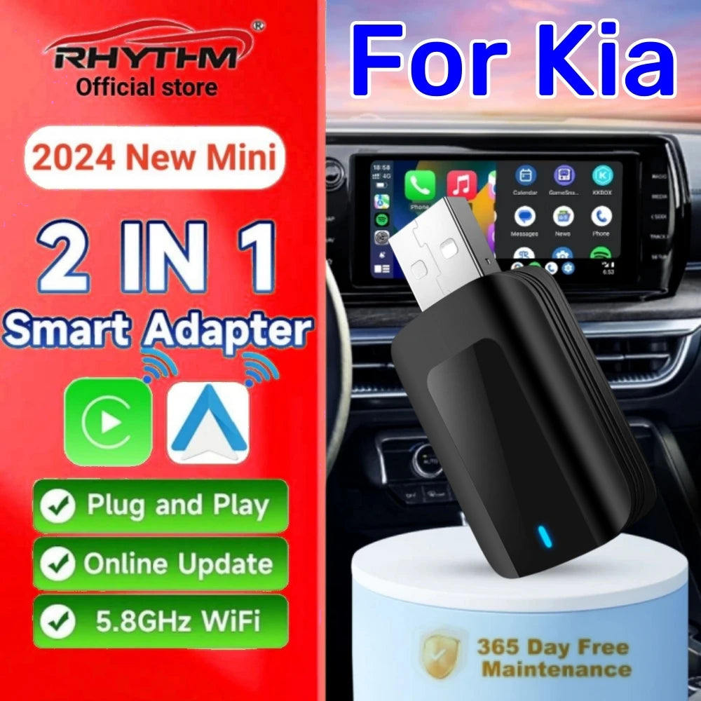 Wireless Adapter CarPlay Android Auto 2in1 Smart Dongle Play&Plug For Kia Soul Optima Soul | AUTOKITSHOP