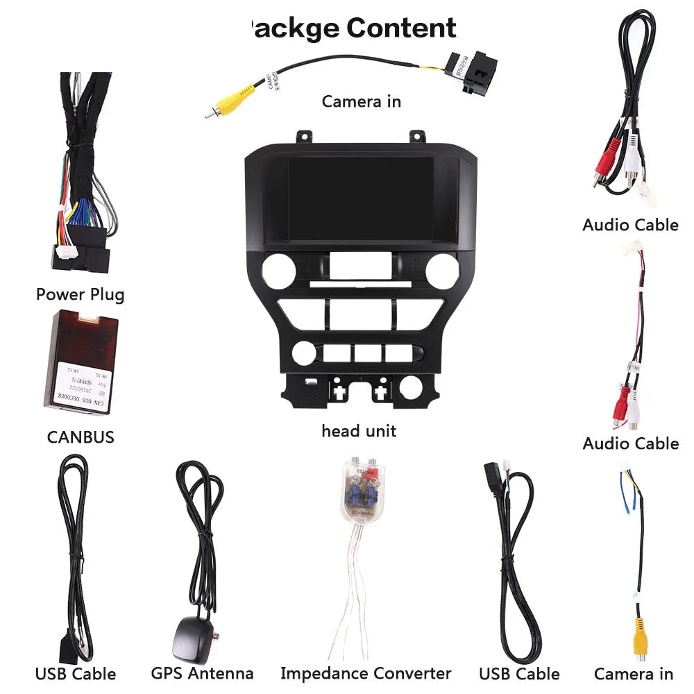 Carplay Android 13 For Ford Mustang GT 2015-2021 Multimedia Player Car GPS Navigation Head