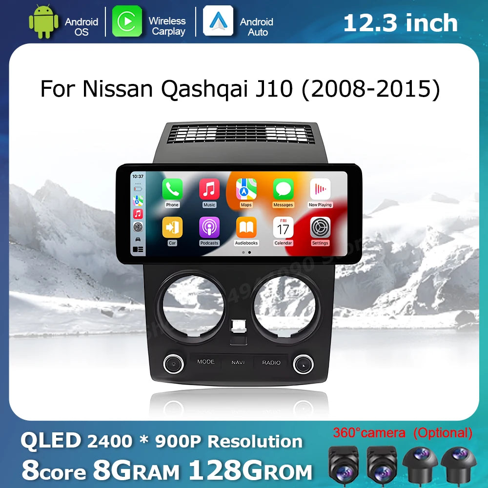 Android OS Car Display Screen for Nissan Qashqai J10 2008 - 2015 Multimedia Radio Player D