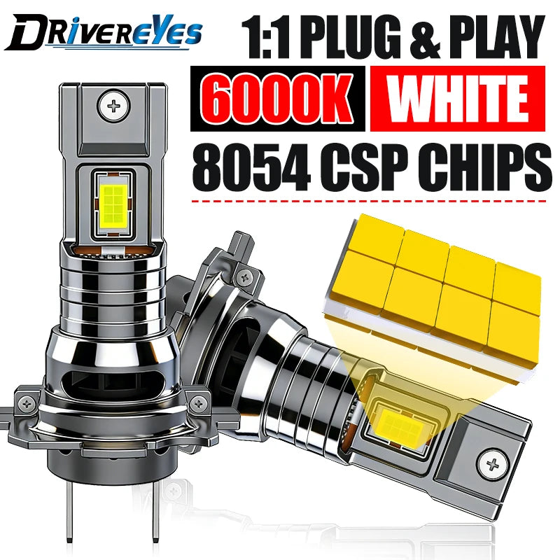 H7 LED Headlight Canbus No Error 6000K 1:1 Size 12V Mini Diode Plug&Play Turbo Car Headlam