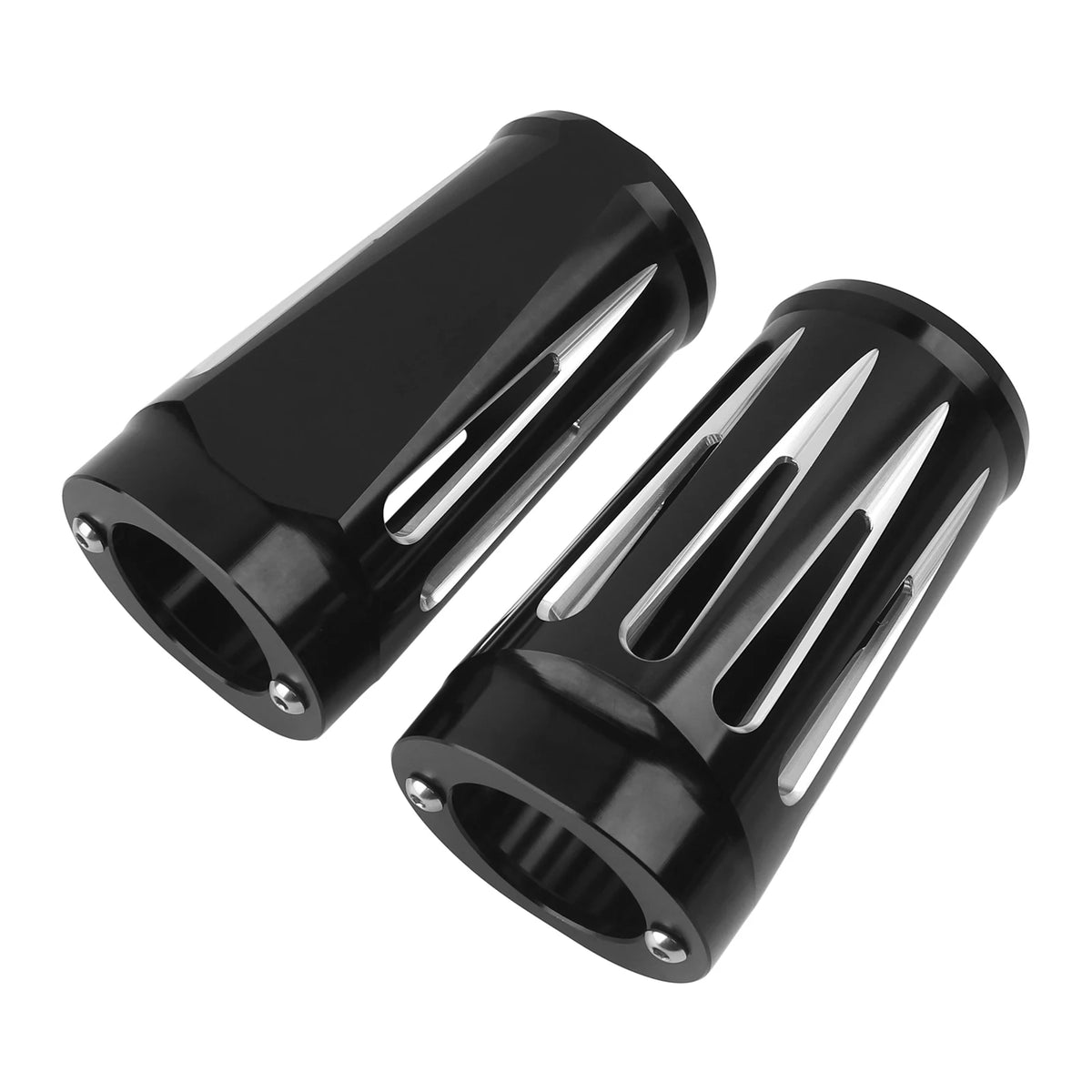 Black CNC Cut Aluminum Motorcycle Fork Boot Slider Cover For Harley Touring Electra Street Road  - Automotive LED Light