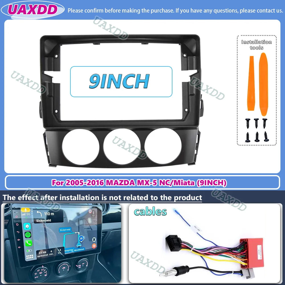 Car Radio Fascias Frame For Mazda MX-5 MX5 MX 5 NC 2005-2016 9 inch 2 DIN Stereo Panel Har